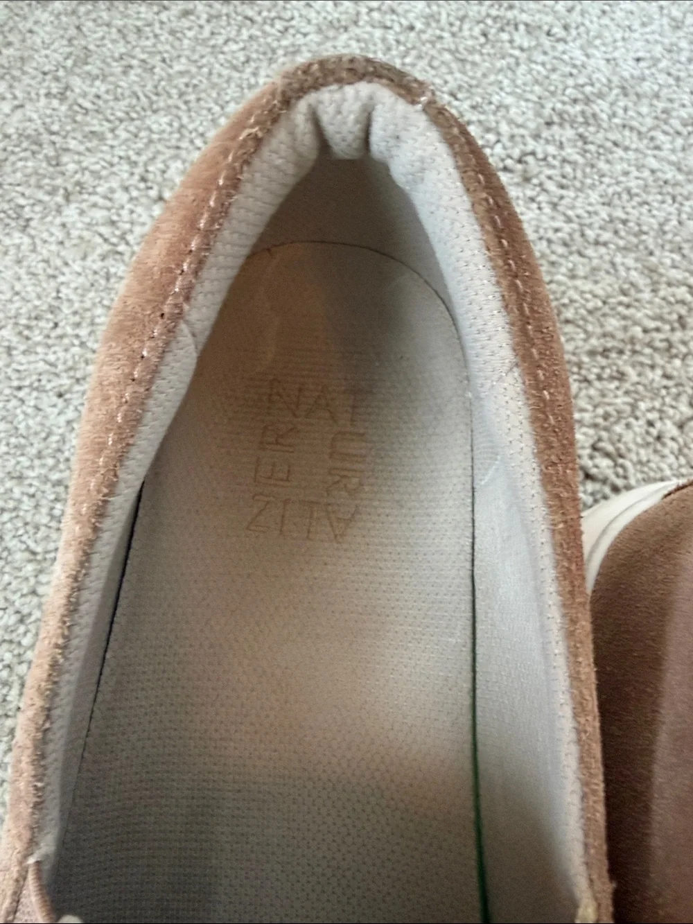 Naturalizer Women's Tan Suede Slip-On Sneakers with Chain Accent